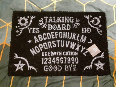 SCHWARZE KOKOS FUSSMATTE SPRECHENDES OUIJA BRETT GOTHIC ALTERNATIVE Halloween HORROR
