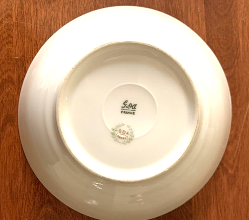 Antique GDA France Limoges Gold Rimmed 6" White Bowls - Picture 2 of 4
