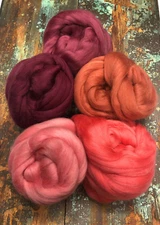 Fall Spice Color Mix Top Roving Spinning Felting Merino Wool 10 oz Bag