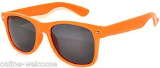 CLASSIC 80s VINTAGE RETRO SMOKE LENS SUNGLASSES SHADES ORANGE FRAME ORANGE