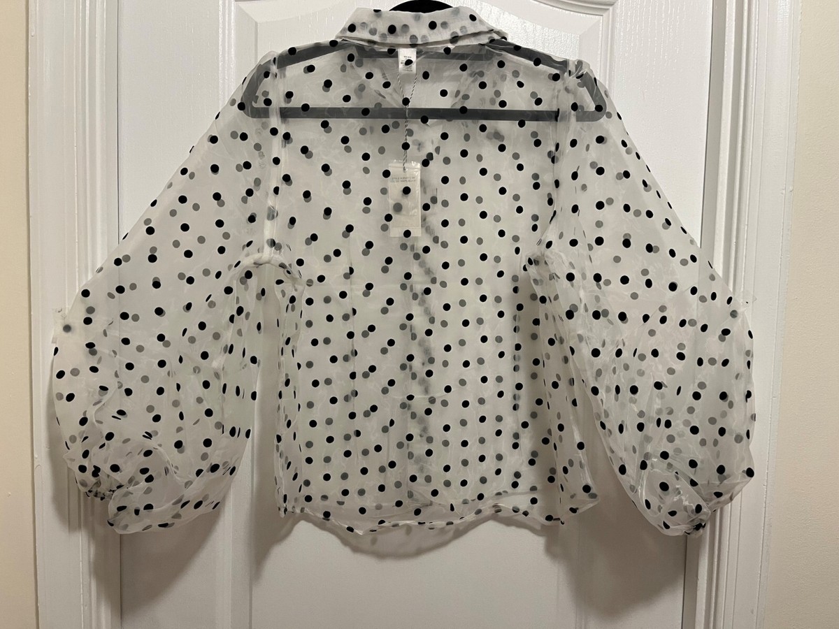 sheer polka dot shirt