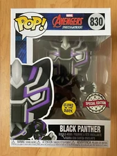 Funko Pop! Marvel Black Panther #830 Glows in the Dark Exclusive w/ protector