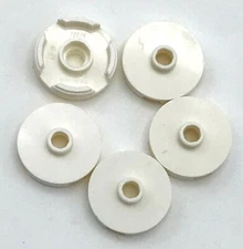 Lego 5 New White Tiles Round 2 x 2 with Open Stud Pieces