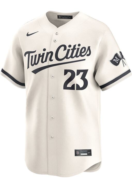 ★ モーリスマローン　ナンバリング　ヘビーウェイト　プルオーバー　ゲームシャツ Minnesota Twins Royce Lewis #23 Nike Cream Alternate 2025 MLB