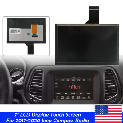 Replace 7'' LCD Display Touch Screen For 2017-2020 Jeep Compass Radio Navigation