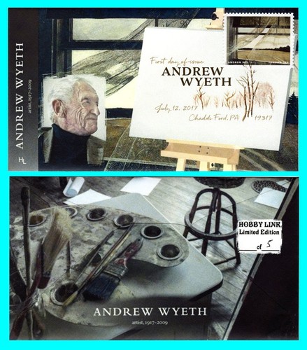 Andrew Wyeth Set of 12 First Day Covers with Color Cancels - Picture 12 of 12