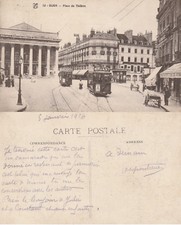 CARTE POSTALE ANCIENNE - DIJON N° 53 - place du THEATRE - avec TRAMWAY