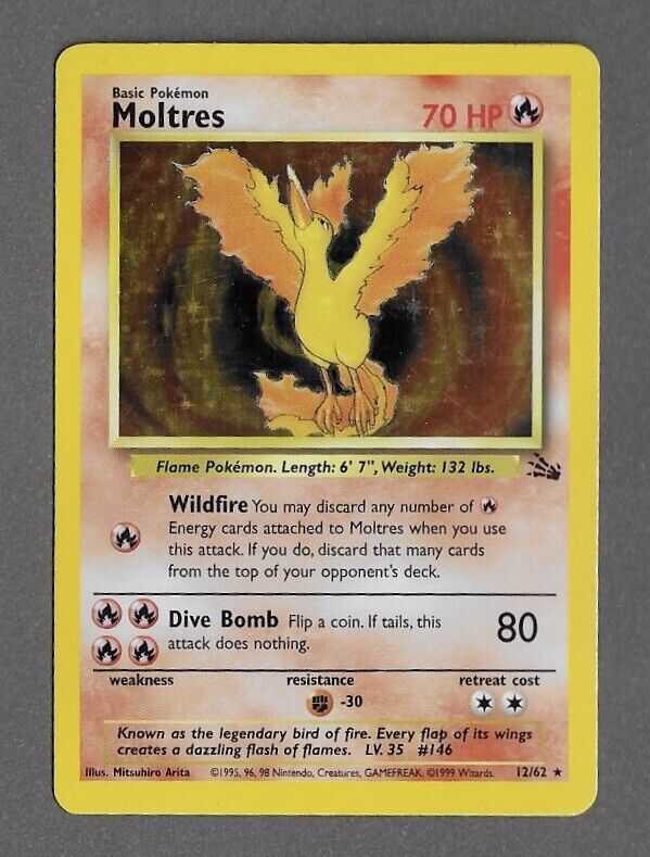 MOLTRES Holo 12/62 Fossil Set Pokemon Card | eBay MOLTRES Holo 12/62 Fossil Set Pokemon Card | eBay