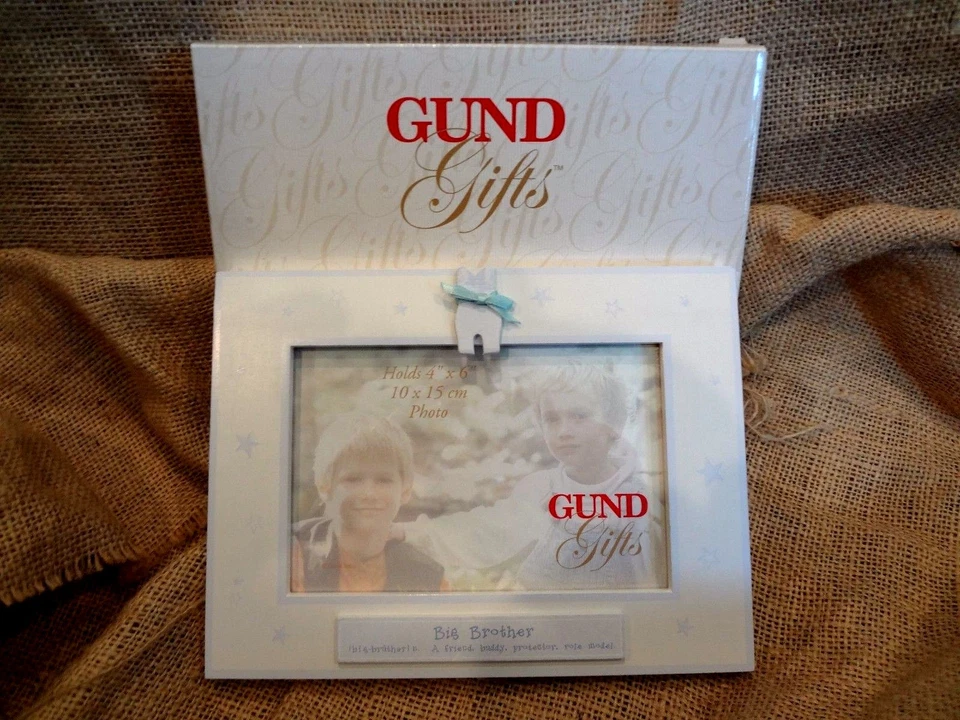 Marco de madera Gund I'M The Big Brother 4x6 foto gato azul en la parte superior ~ NUEVO en CAJA Foto 2 de 3