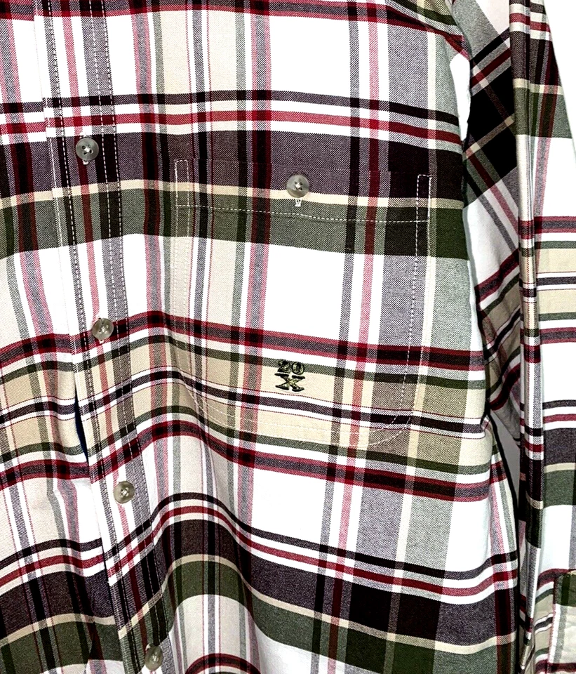 Camisa Western Twenty X Para Hombre a Cuadros Talla M Beige Verde Marrón Borgoña B42*H Foto 2 de 4