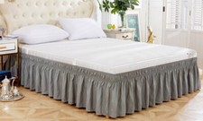 Wrap Around Bed Skirt Three Fabric Sides