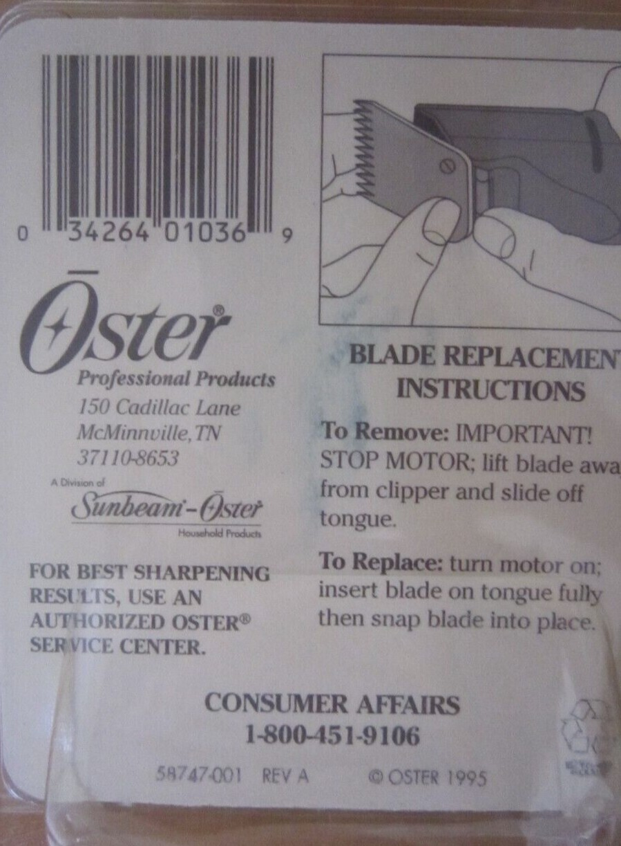 Oster Replacement Clipper Blade 76918-126 Size" 2"- 1/4" Fits Classic 76 Vintage