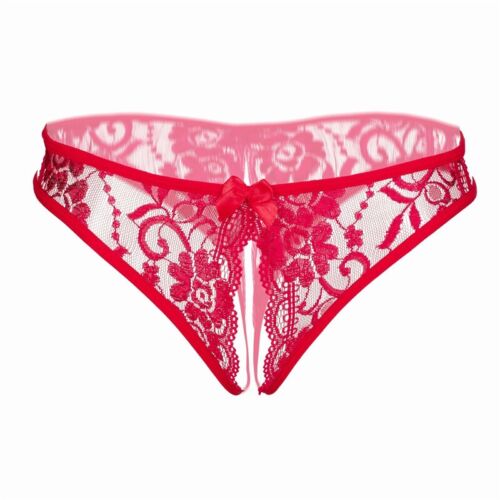5/6 Pack Women Lace Panties Crotchless Underwear Thongs Lingerie Floral ...