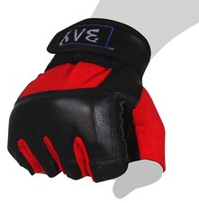 BAY&reg; ECHTES LEDER Sandsackhandschuhe Sandsack Boxsack Handschuhe Set wei&szlig; rot