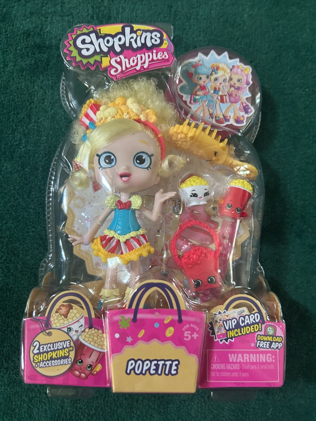 Shopkins Shoppies Popette Doll and 2 Exclusive Accessories