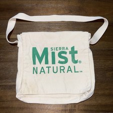 Vintage Sierra Mist Natural Canvas Tote Messenger Bag 100% Organic Made In USA