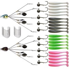 5 Arms Alabama Rig Fishing Lure, Umbrella Rig with Spinner for Striper, A-Rig...