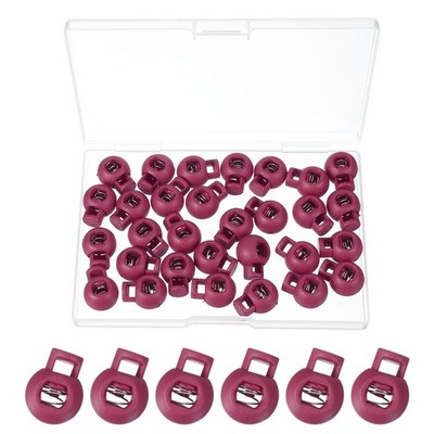 30 Stück abgerundete Cord Lock Feder Toggle Stopper mit dunkelroter Box