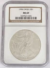 1996 Eagle S$1 Silver Dollar MS69 Brown Label NGC