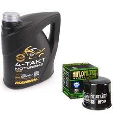 ZR750 Z750S Faired Oil & Filter Kit Mannol Semi Synthetic 10w40 4L Kawasaki 2006 7.50 per litre