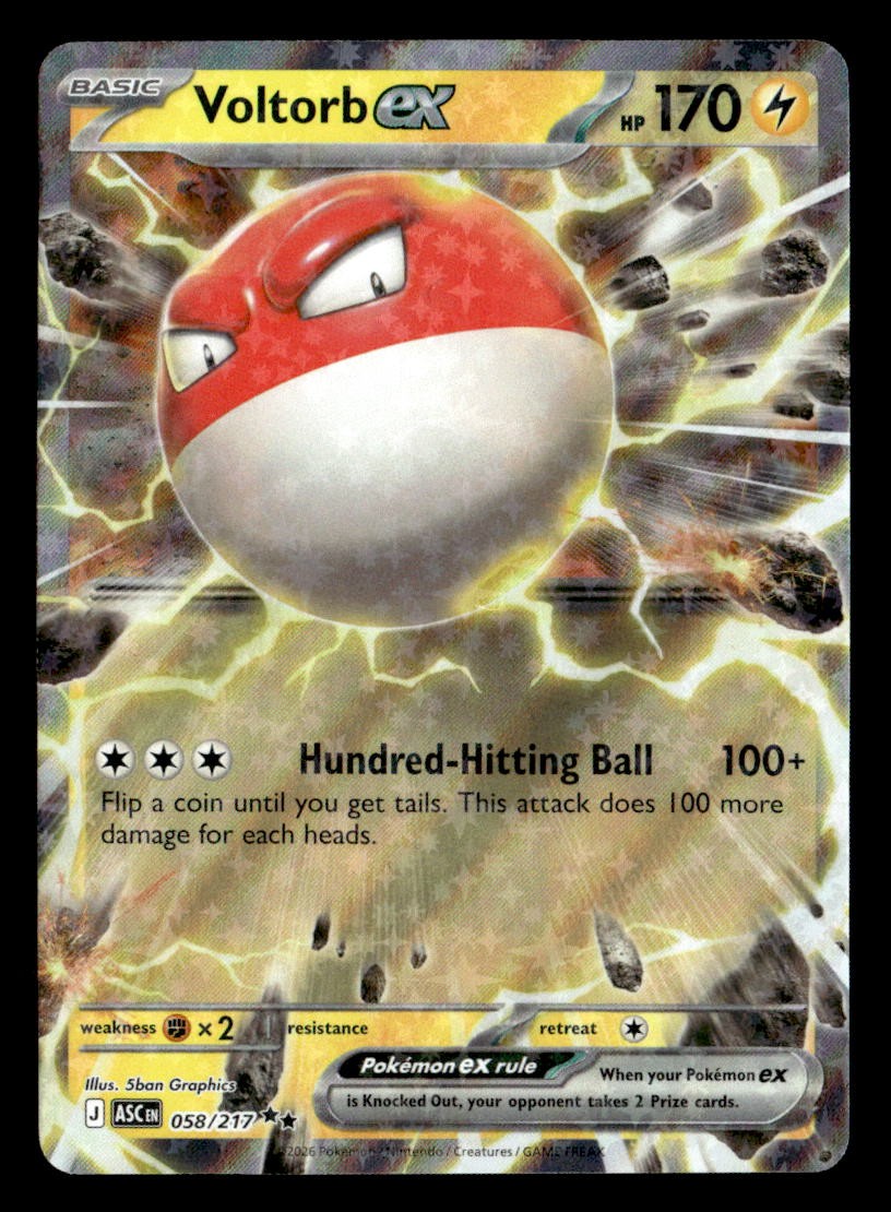 Pokemon Voltorb ex #058/217 tcg Near Mint or Better