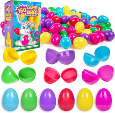 150 Pack 2.3" Hinged Easter Eggs Bulk Plastic Fillable Assorted Bright Colors