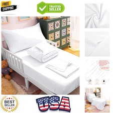 Toddler Bedding Set - 4 Piece Soft and Breathable Crib Bedding Set for Boys a...