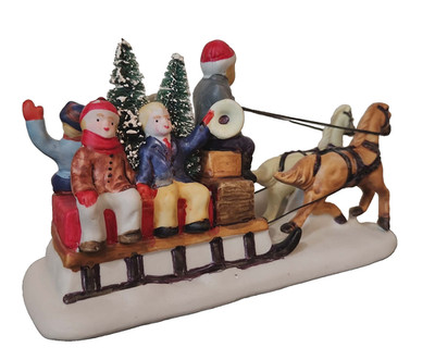 LEMAX CHRISTMAS VILLAGE HOUSE ACCESSORIES 1993 - COUNTRY SLEIGH RIDE #33091
