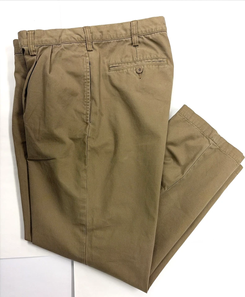 Pantalones chinos Bob Timberlake 34 caqui 100 % algodón para hombre Foto 4 de 4