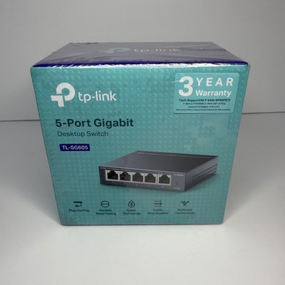 TP-Link TL-SG605 5-Port Gigabit Ethernet Switch Desktop | NEW Sealed