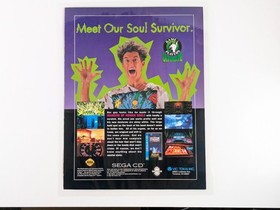 Mansion of Hidden Souls 1994 video game Laminated Ad Sega CD Vic Tokai Gift