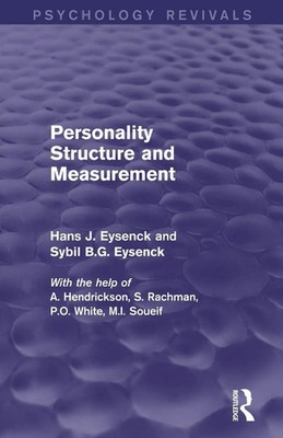Hans J. Eysenck (u. a.) | Personality Structure and Measurement (Psychology...