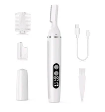 Eyebrow Trimmer Electric Eyebrow Razor with Digital Display LED Light