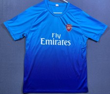 Vintage Arsenal Fly Emirates Soccer Football Dry Cell Jersey Medium Blue A. Kin