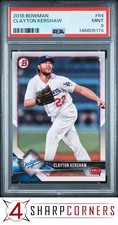 2018 BOWMAN #64 CLAYTON KERSHAW DODGERS POP 4 PSA 9