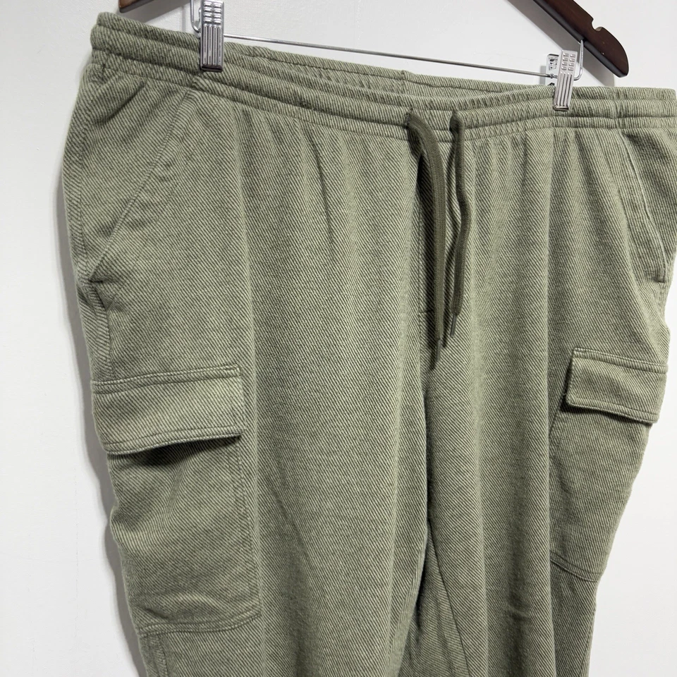 Pantalones Lands End para mujer 2X 20W verde deportivo tejido pierna recta elástico bolsillo de carga Foto 3 de 4
