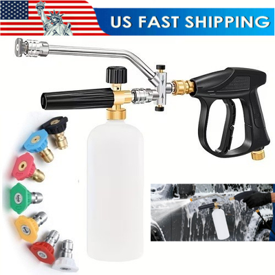 #ad 2 in1 High Pressure Washer Gun Car Wash Soap Lance Cannon Spray Bottle Snow Foam $31.49