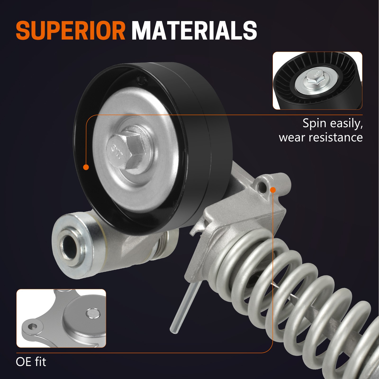 Belt Tensioner w/Pulley for Chevy Trax Sonic Cruze Buick Encore 1.4L ...