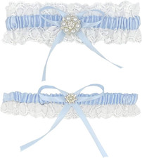 Blue Lace Garter Belt Set,Bridal Wedding Garter Gift for Bride- Something Blue