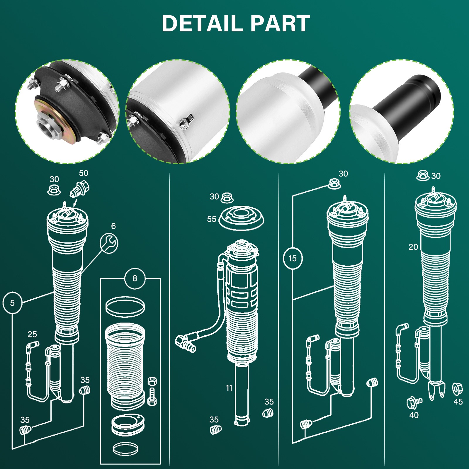Front Right Air Suspension Spring For Bentley Continental GT GTC, Flying Spur