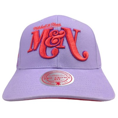 Mitchell & Ness Pro Fit Snapback Hat Cap Brand 3D Logo Side Logo Purple NWT