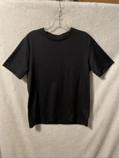 Croft & Barrow Mens Black Easy Care Crew ribbed Short Sleeve T-Shirt sz Medium