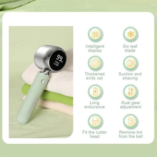 Rechargeable Fabric Shaver &ndash; Portable 6-Blade Lint Remover & Sweater Defuzzer