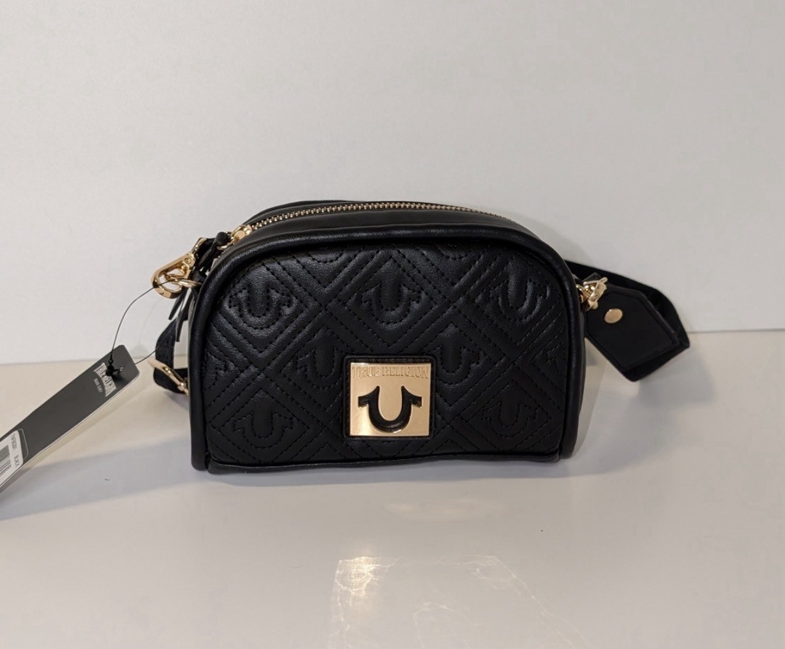 New True Religion W/ Metal Horseshoe Logo Crossbody Bag Black thumbnail 5