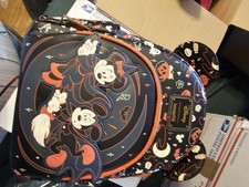 Loungegly Disney Halloween Minnie Mickey With Ears Hardtag Mini Bag