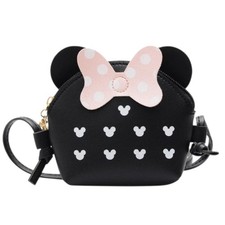 Mini Girls Toddler Crossbody Purse Handbag Tie Knot Shoulder Black Mouse Style