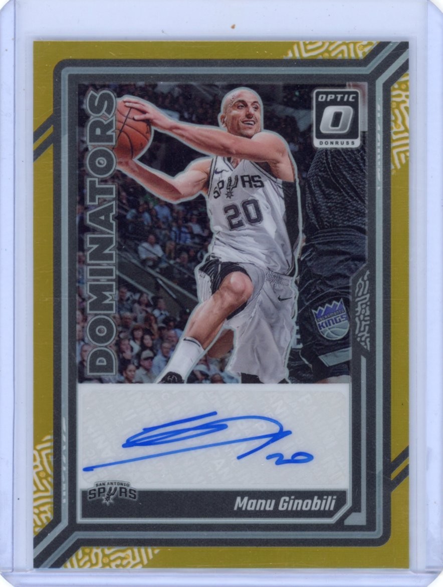 MANU GINOBILI 2023 OPTIC DOMINATORS AUTO GOLD /10 SPURS RARE