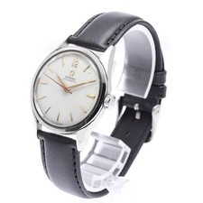 OMEGA 2802-4 SC Automatic 33mm SS Silver Dial Leather Strap #C2585