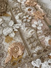 Luxury Lace Trim Bundle In Gold And Cream Inc Vintage Lace, Journal, Slow Stitch