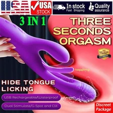 Tapping Rabbit G-spot Vibrator Clit Flapping Dildo Stimulator Sex Toys for Women